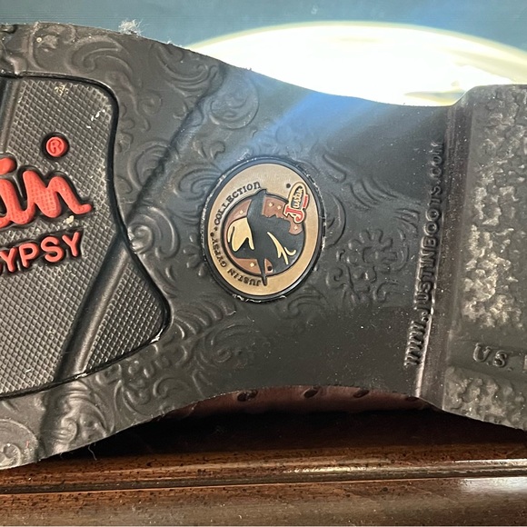 Pink and Brown Ladies Gypsy Western Boot w/ Ostrich Print (L9935) (worn once) - Picture 12 of 16